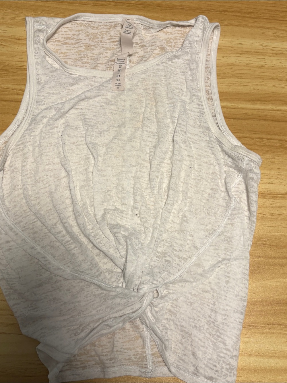 Lululemon athletica White Knot-Front Tank TopSmall/XS Summer Spring Gym Yogs